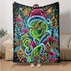 1Pc Grinch Neon Christmas Art Blanket Soft And Comfortable Casual Warm Camping Travel Christmas Halloween Gift M921598