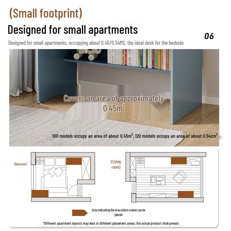 Integrated Desk and Bookshelf: Student Study Set with Writing Table and Storage Cabinet for Bedroom or Home Office.