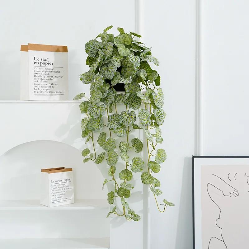 40-100cm Fake Hanging Plants Artificial Begonia Plant Vines Silk Plant Wall Leaves Tropical Scindapsus Plant For Home Garden