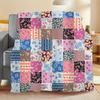 A Floral Splicing Blanket Soft Warm Flannel Printing All-season Tear Resistant Sofa Bed Office Camping Travel Birthday Holiday