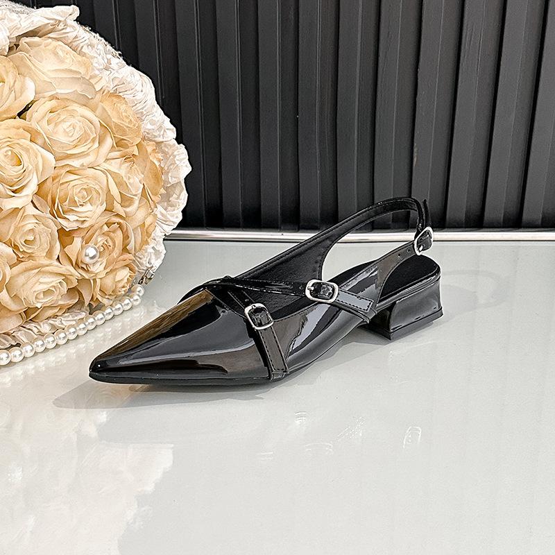 Scarpe Mary Jane da Donna con Tacco Basso Chunky Slingback con Cinturino alla Caviglia Punta Chiusa Scarpe Eleganti da Lavoro per Donna Sandali Estivi Antiscivolo con Tacco a Blocco