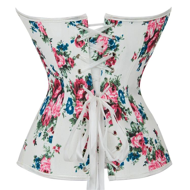JYL TS European and American rose pattern waist tightening and chest shaping clothing, sexy corset
