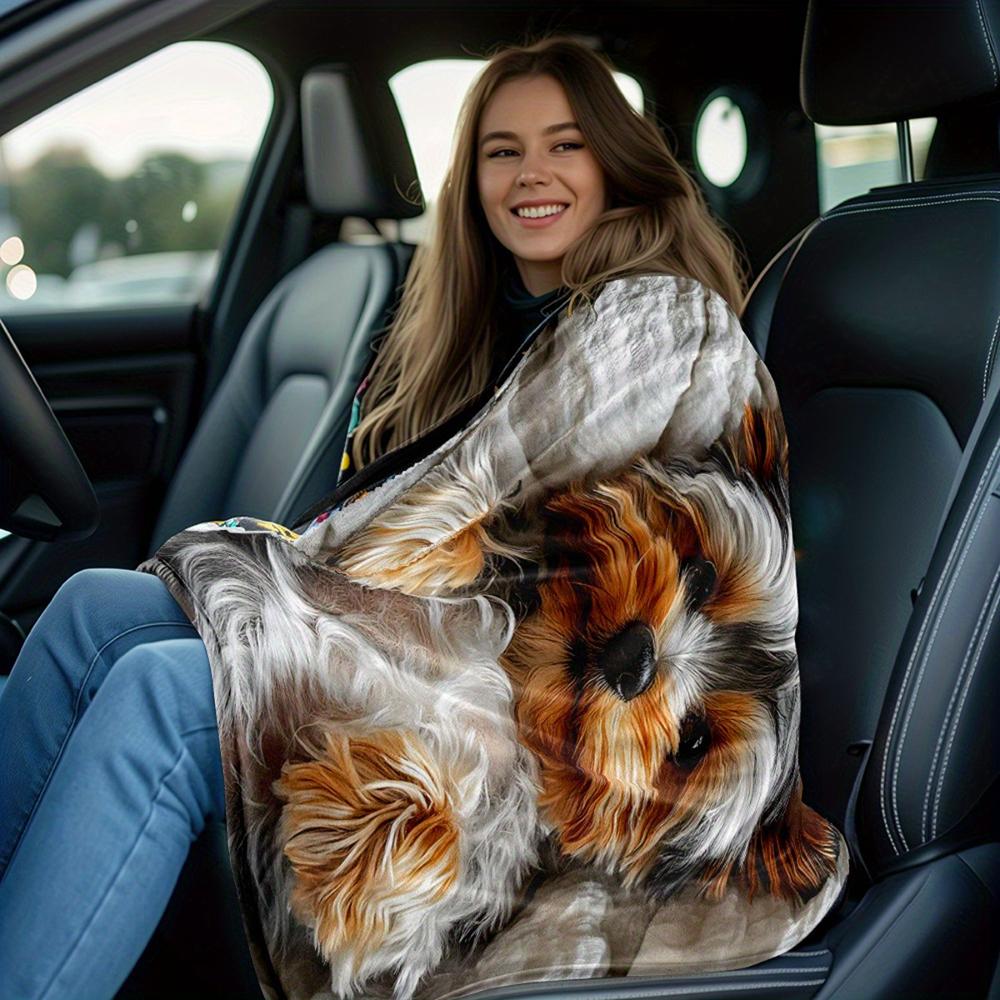 Yorkie Dog Print Blanket , Warm and Comfortable Throw Blanket Sofa Bed Sofa Camping Trip, the Best Gift.