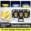 Spotlight High Low Beam Bi LED Direct Len Projector With 3 Pieces LED Lenses 70W 6000K For Car Motorcycle Off-road Vehicle