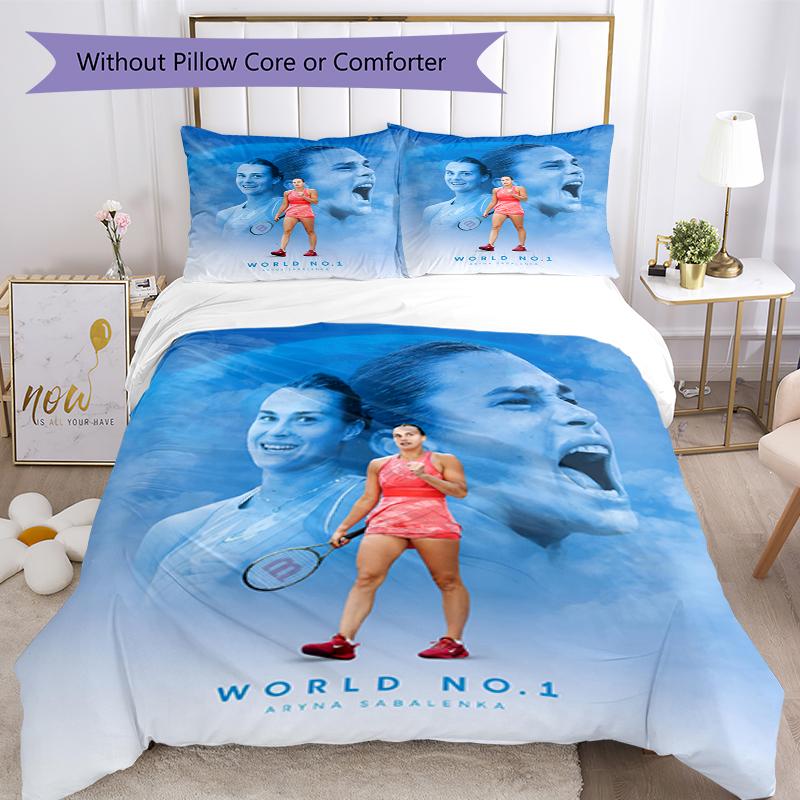 3pcs Sabalenka Bedding Set Duvet Cover Closure Includes 1 Duvet Cover & 2 Pillowcases, Soft and Comfortable for All Seasons.
