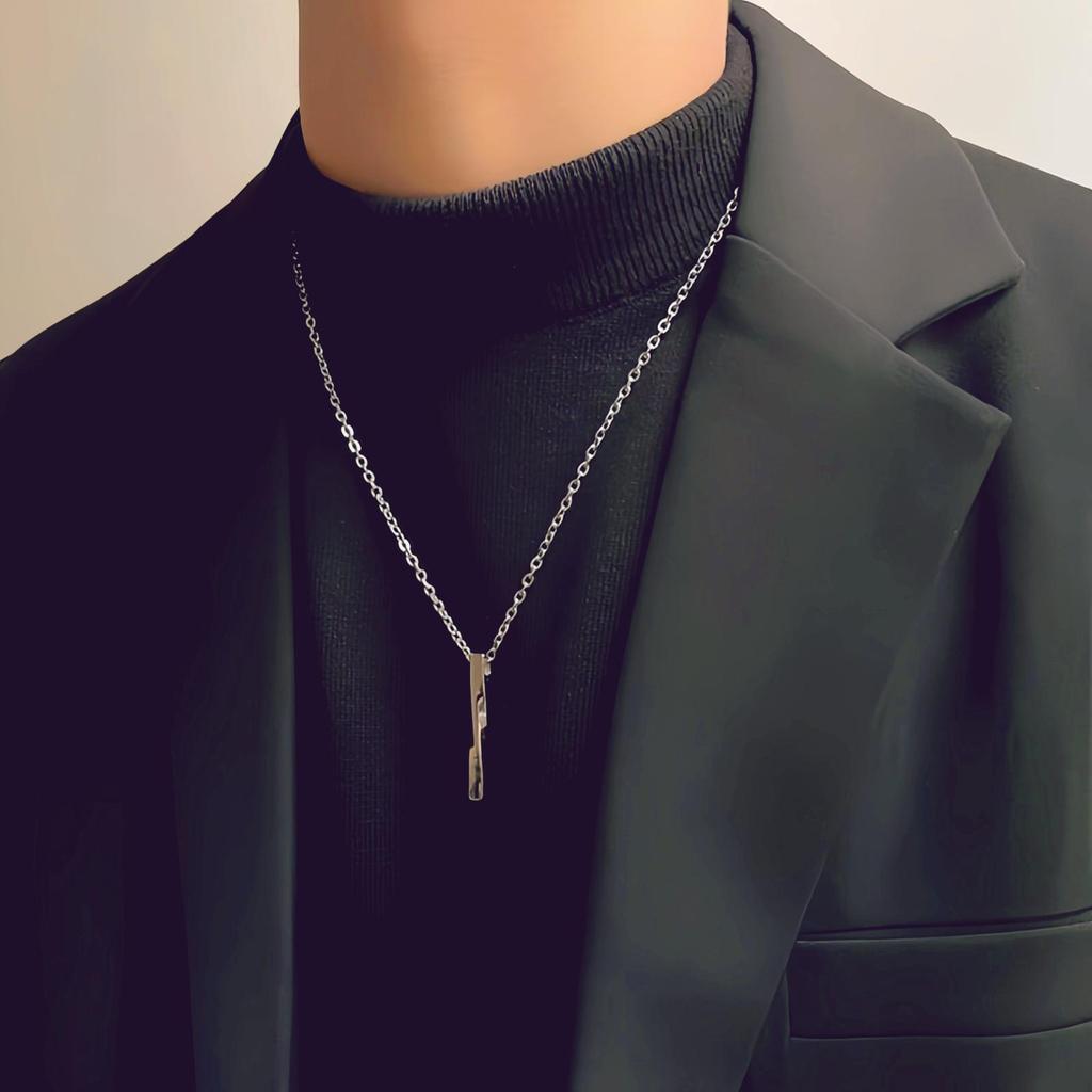 Trendy Spiral Geometric Pendant Necklace: Minimalist Hip-Hop Style for Men, Boys, and Girls In Cool Titanium Steel.