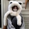 Plush Cap Scarf Integrated Ear Protection Plush Fox Ear Hat Beanie Hat Scarf Windproof Thickening Hooded Scarf Neck Warmer