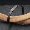 Vintage Black Simple Bracelet For Men Women 316L Stainless Steel  Opening Cuff Bangles Biker Jewelry Gifts Dropshipping