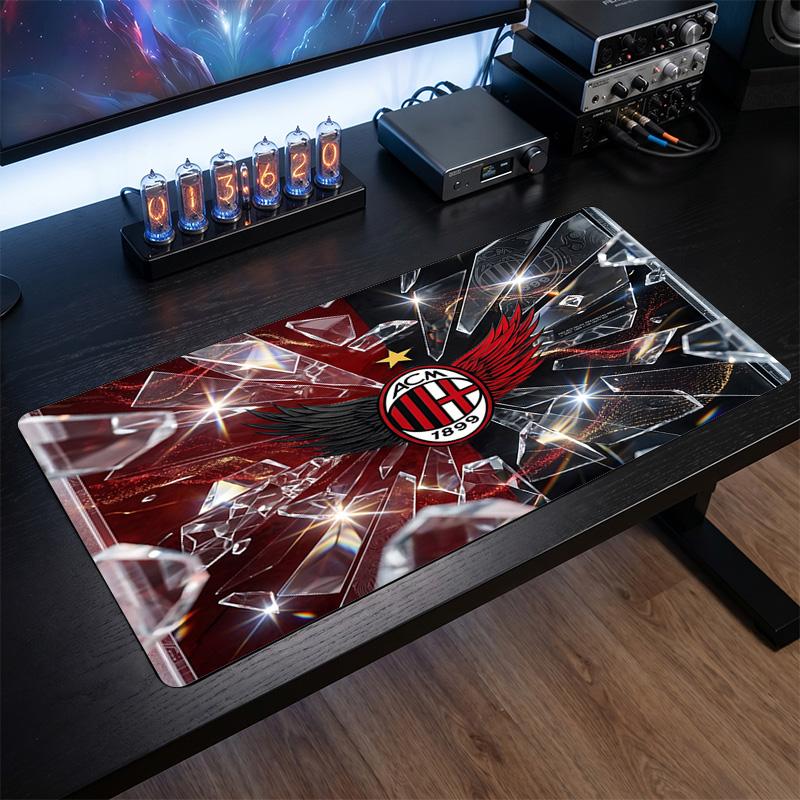 Tappetino per Mouse Grande Stampato AC Milan, Tappetino Morbido in Gomma Antiscivolo per Scrivania da Gioco per Ufficio Laptop Computer Decorazione