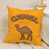 Classic Vintage Camel Pillow Case Natural Linen Double-Sided Printing Sofa Home Decor Cushion Cover