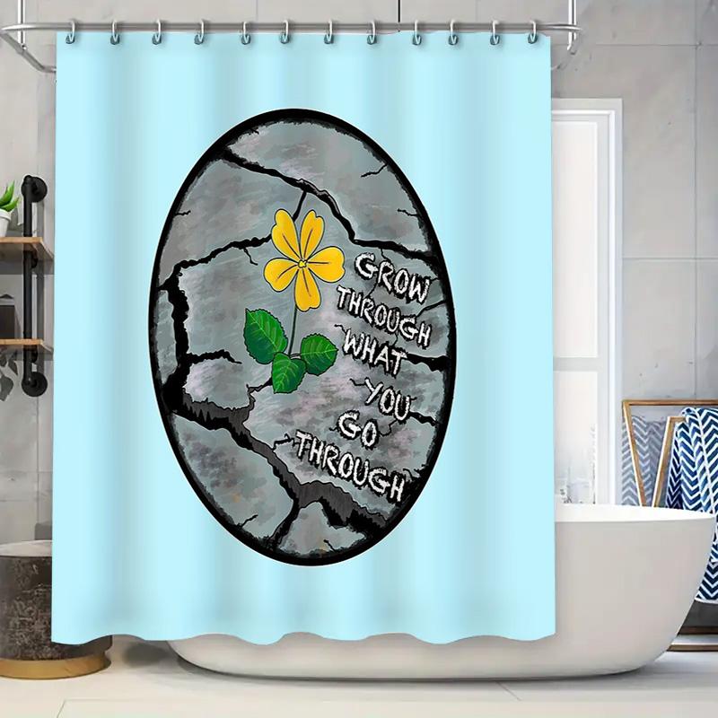 

Floral Bathroom Decor Shower Curtain Nature Botanical Flowers Plants Washable Fabric Liner Vintage Farmhouse Home Decor 90x180cm