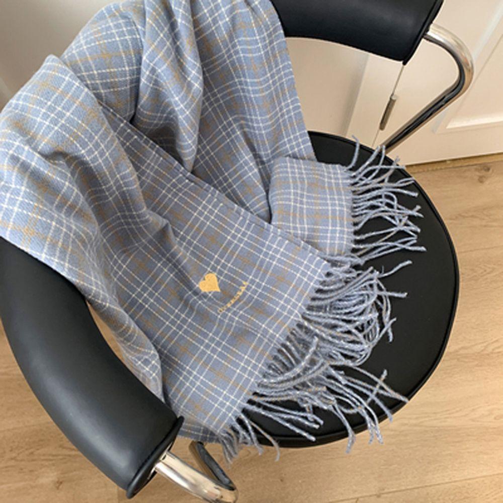 Autumn Lattice Thickened For Girls Grid Wraps Plaid Scarves Korean Style Shawls Knitted Shawls
