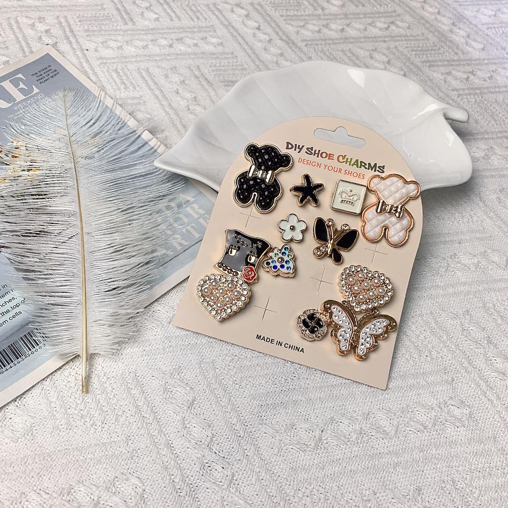 Cave Shoes Card Accessories, DIY, Pearl Starfish, Rhinestone Pearl Chain, Detachable Shoe Accessories, DIY Shoe Accessories, Shoe Accessories