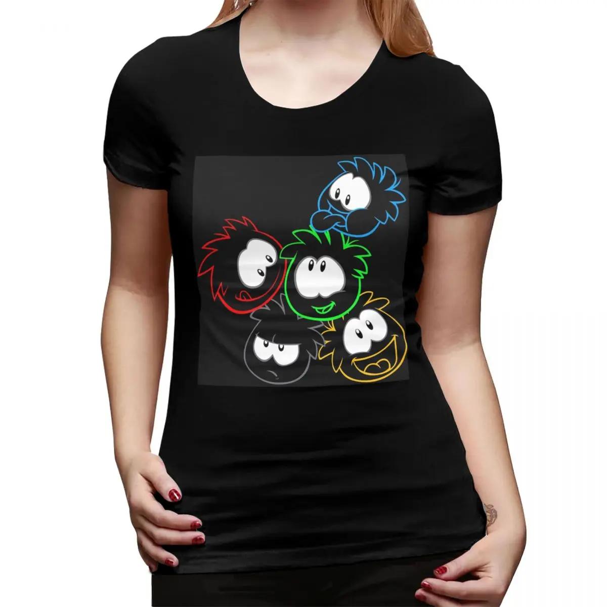 

Club Penguin Puffle Group TShirt for Women Crew Neck Streetwear T Shirts Womens Tees Short Summer Clothes Tops 4XL