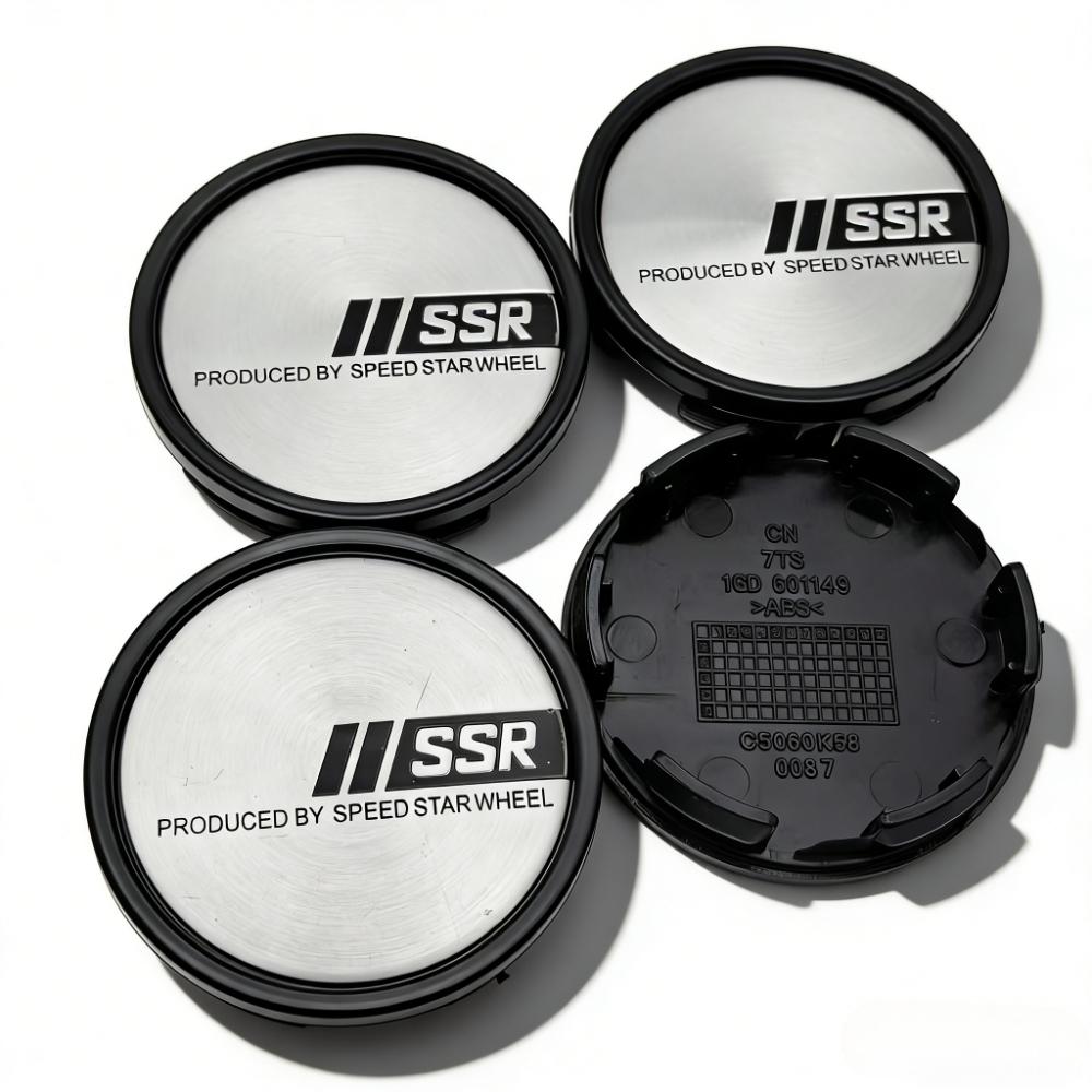 4pcs SSR Logo Emblem Badge Car Wheel Center Caps 58MM Clips 53MM Wheels Hub Cap Rim Hubcaps Dust Cover Replace Car Accessories