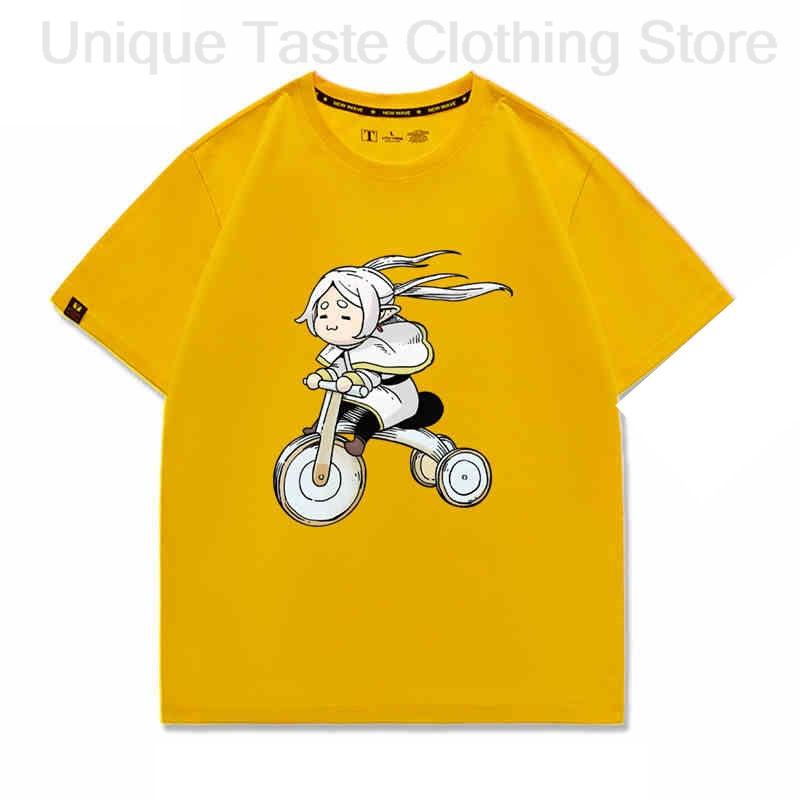 Frieren Beyond Journeys End Anime T Shirt Frieren Cute Cartoon Print Tshirt Unisex Women High Quality Cotton Short Sleeve Tee Tops