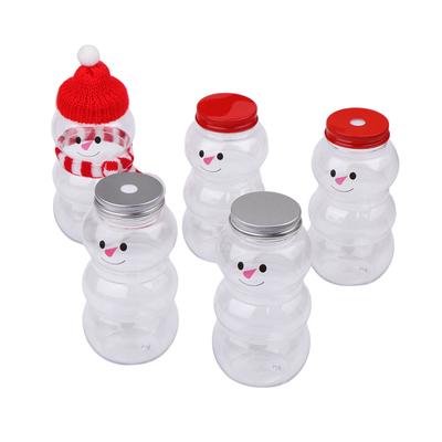 500 ml Weihnachts-Schneemann-Wasserflaschen, Milchtee-Flaschen, Kaffeesaft, tragbare Trinkflasche für Milchtee-Shop, Home-Saft-Cup