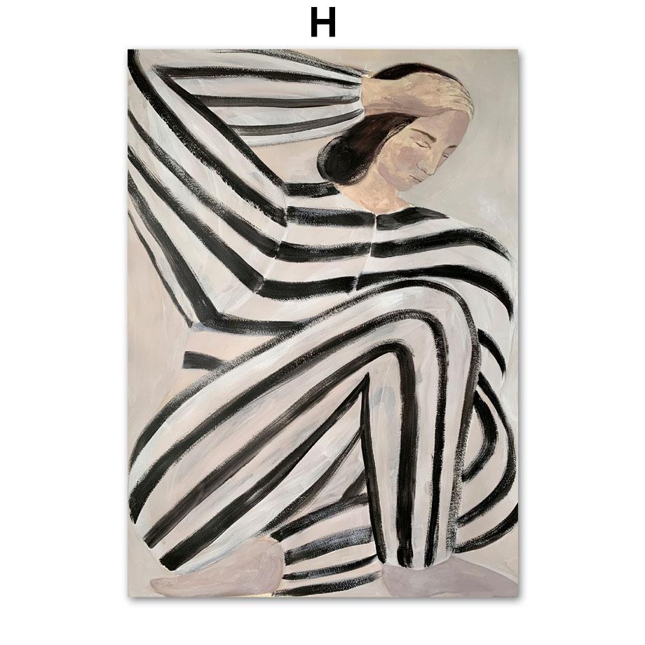 

Абстрактные линии, геометрические цветные блоки, кривая, скандинавские постеры и принты, настенная живопись на холсте, настенные картины для декора гостиной 30X40cm No Framed