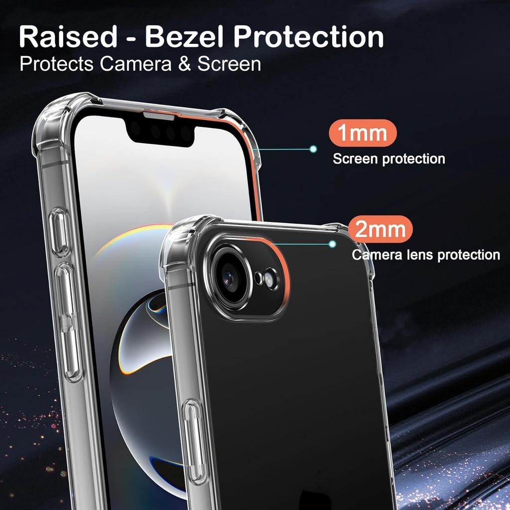 Clear Case For iPhone 16e Case With Reinforced 4 Corners Transparent Drop Protection Soft TPU Shockproof Phone Case for iPhone 17 15 14 13 12 Pro Max