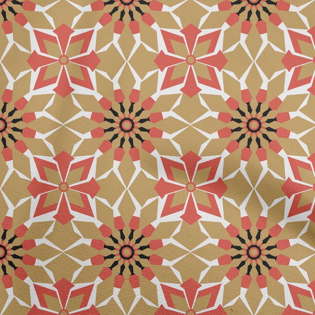 oneOone Georgette-Viskose, grün, Stoff, geometrisch, Bastelprojekte, Dekostoff, bedruckt, Meterware, 106,7 cm