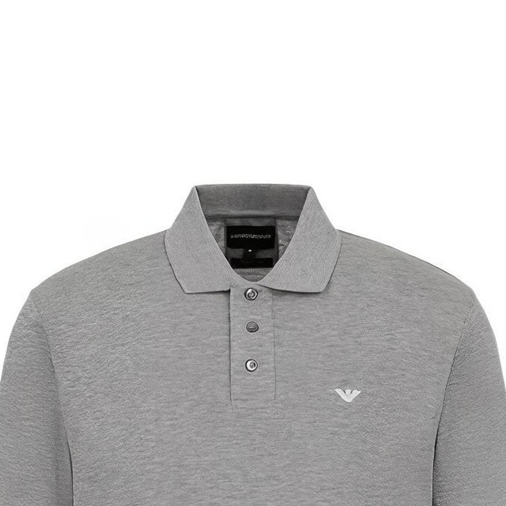 Emporio Armani Ss22 Solid Logo Pullover Short Sleeve Polo Shirt Men Polo Shirts Gray 8N1FQ2-1JTKZ-0630