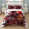 Bedding Set 1 Duvet Cover 2 Pillowcases Demon Slayer Print Soft Bed Linen Bedroom Decor