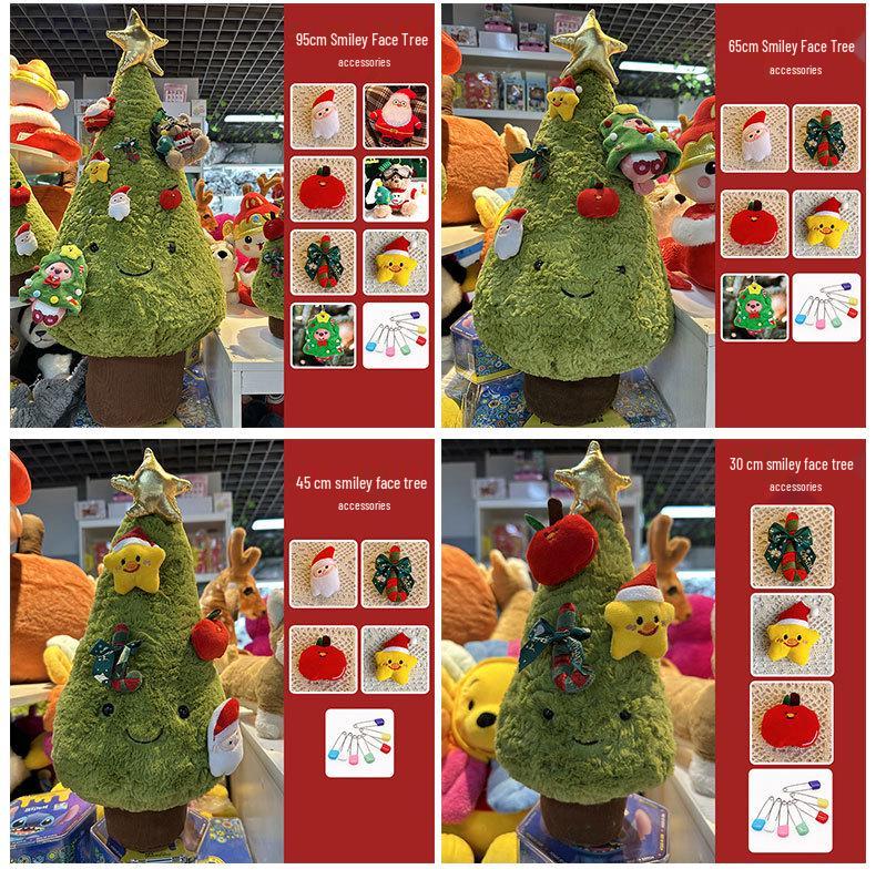 Large Christmas Tree Figurine Dolls - Plush Holiday Decorations for Mall Displays