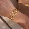 Stainless Steel Bracelet for Women 18K Gold Plated Marquise Rhinestone Link Chain Bracelet Waterproof Fashion Jewelry