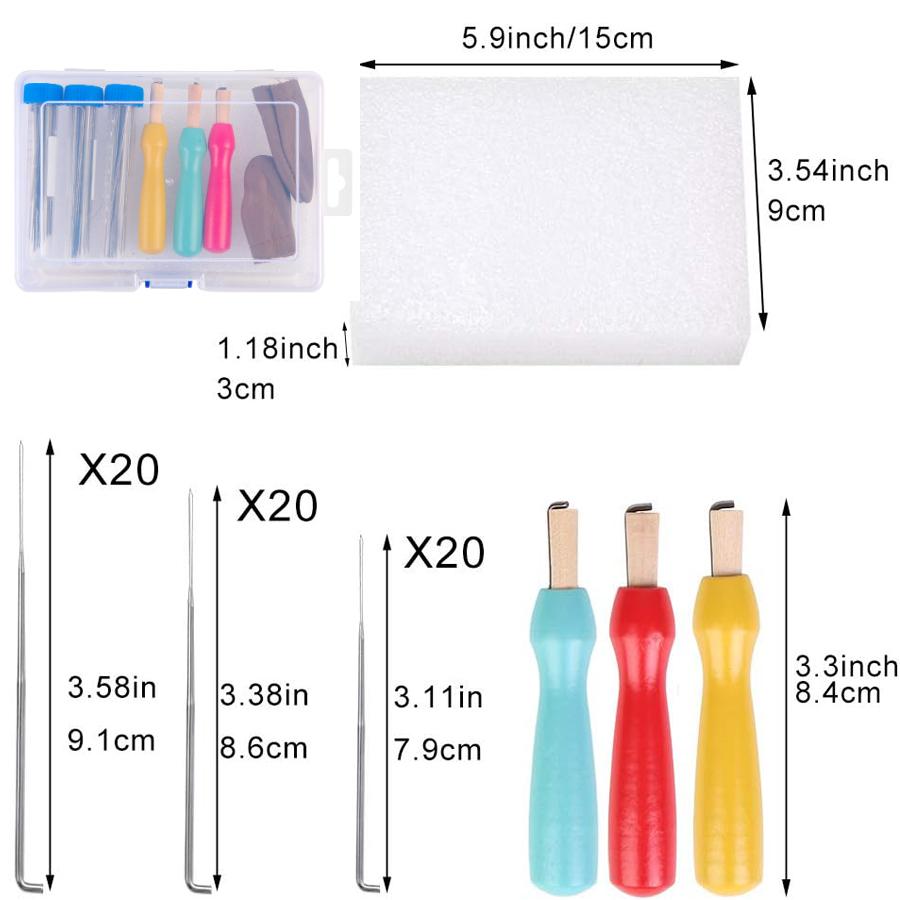 Wool Felting Needles Kit Wood Handle Felting Needles Pack Wool Felt DIY Craft Tool For Handmade Doll Making Tools Set