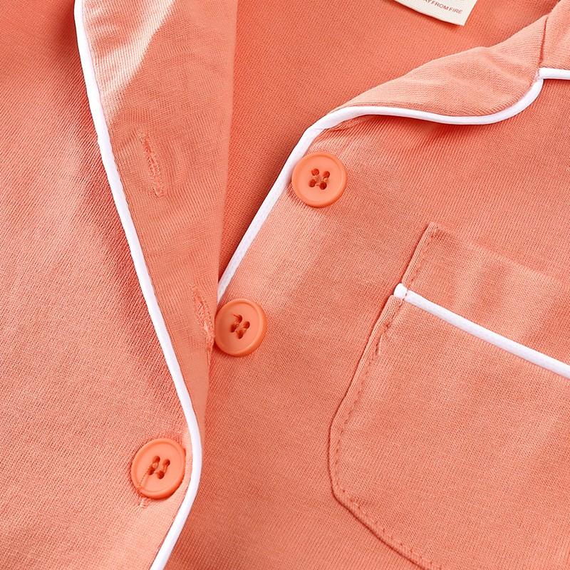 Conjuntos de pijamas soltos simples para bebês meninos e meninas primavera outono, manga longa, algodão sólido, 2 peças, 0-5 anos