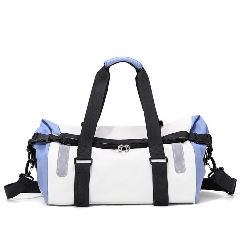 

Travel Bag Women s Lightweight Yoga Sports Fitness Bag Men s Colored Boarding Large Capacity Storage Luggage Bag білий/синій