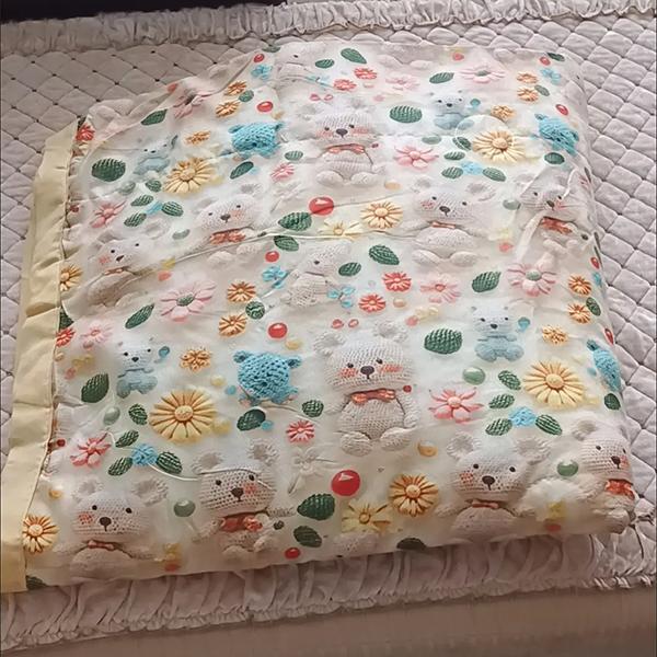 

WTEMPO All Seasons Lightweight Cute Soft Dormitory Blankets Quilts Retro Elegant Printed Large Size Simple Retro Foldable Blankets 150*200cm оранжевый