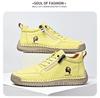 Women's 2025 Spring/Autumn High-Top Leather Martin Boots – Soft Sole, Trendy Casual Design for Couples