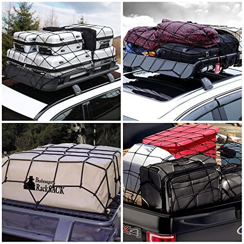 RILIHII Cargo Net 120x180cm - Car Luggage Net, Roof Net, Ceiling Net, Roof Carrier, Touring Net, Prevents Luggage from Tipping Over, Secures Luggage,