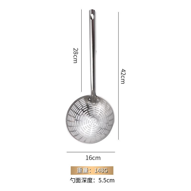 New Stainless Steel Colander Long Handle Oil Frying Kitchen Fried Food Net Sieve Tool Spoon Leaky Spoon Household Cooking Tools