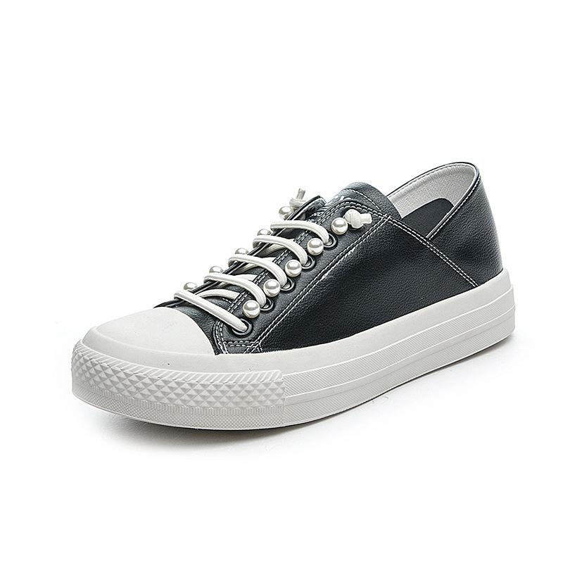 Leather Little White Shoes Women's Versatile Board Shoes Spring New Flat-bottomed One-pedal Lazy Single Shoes Casual Shoes