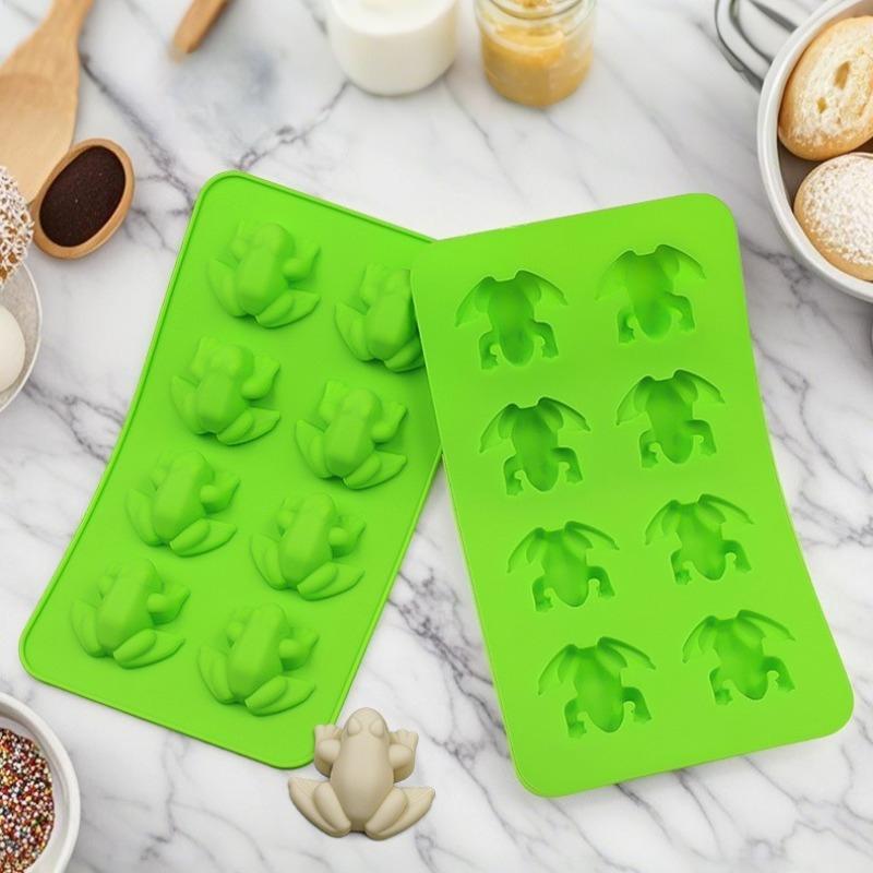 Stampi in Silicone a Forma di Rana 3D a 8 Fori, Stampini da Forno per Caramelle, Cioccolato, Cubetti di Ghiaccio, Dessert, Biscotti, Fondant, Strumenti per Decorare Torte Fai-da-Te
