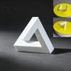 Optical Illusion Art Triangle Sculpture, 3D Printed Figurine, Abstract Minimalist Geometric Desktop Decoration for Living Room, Office, Shelf, Coffee