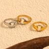 E.B.belle Mixfarbe Minimalistischer Stil Spleißkreisring Stapelbarer Schmuck 316L Edelstahl 18 Karat Gold Charm Hypoallergen