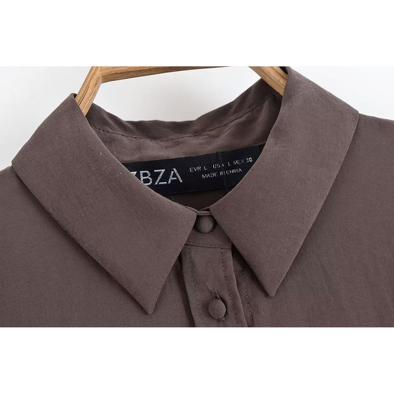 Kaslead New Women clothes Western Style Fashion Simple Solid Long sleeve Drape Shirts 2157222