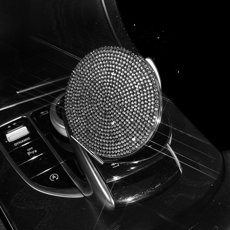 

Bling Diamond Car Cosmetic Mirror Портативное двухстороннее складное карманное зеркало для макияжа для женщин и девочек HD Vanity Mirror Инструменты для макияжа чёрный