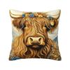 Modern Highland Cow And Flower Throw Pillow Covers Home Decor D Print Sofa Cushion Cover Polyester Soft Pillowslip Dakimakura