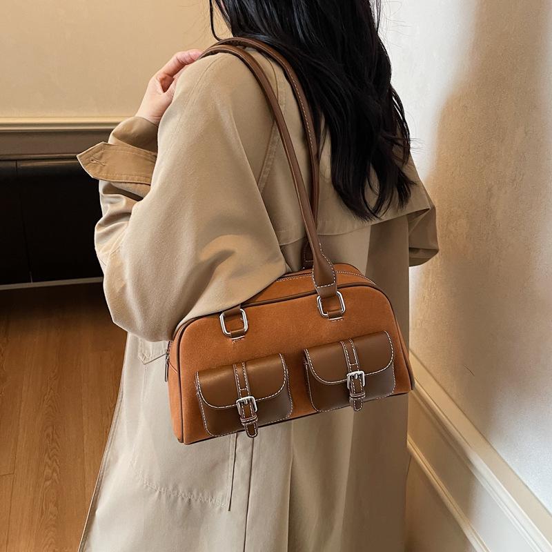 Wiosna 2025 Retro Koreański Modny Damski Dużej Pojemności Torba Tote Pod Pachę Torba Bowlingowa