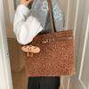 Coffee Lamb Woolen Handbag Designer Faux Fur Shoulder Bag Brown Bolsa Feminina Large Capacity Top Handle Tote Big Shopper Bags