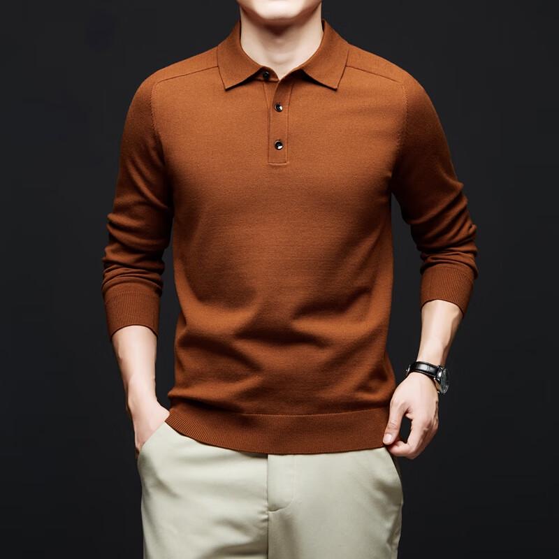 Yilitemg Men's Knitted Polo Neck Base Layer Shirt