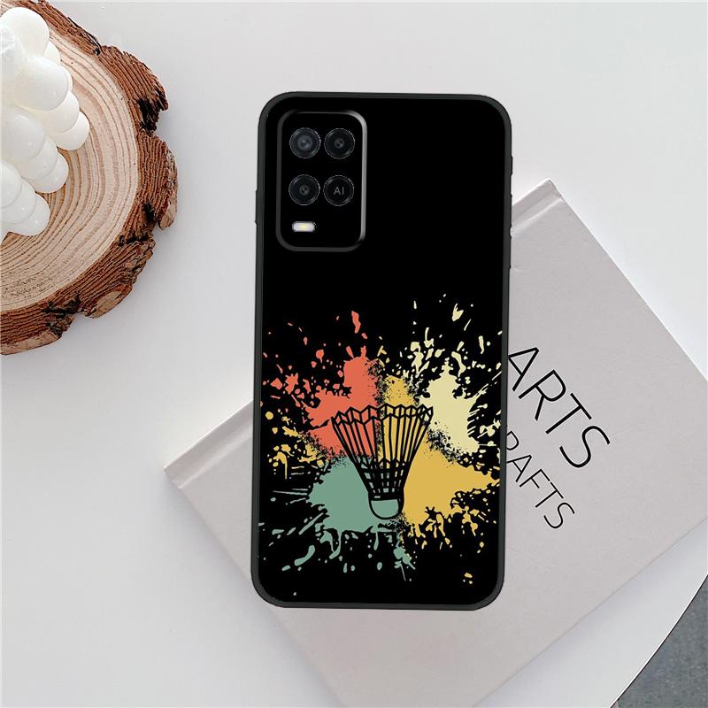 Badminton Ball Case For Oppo A15 A80 A60 A40 A94 A54 A98 A78 A18 A38 A58 A16 A76 A96 A17 A77 A74 A57S Cover