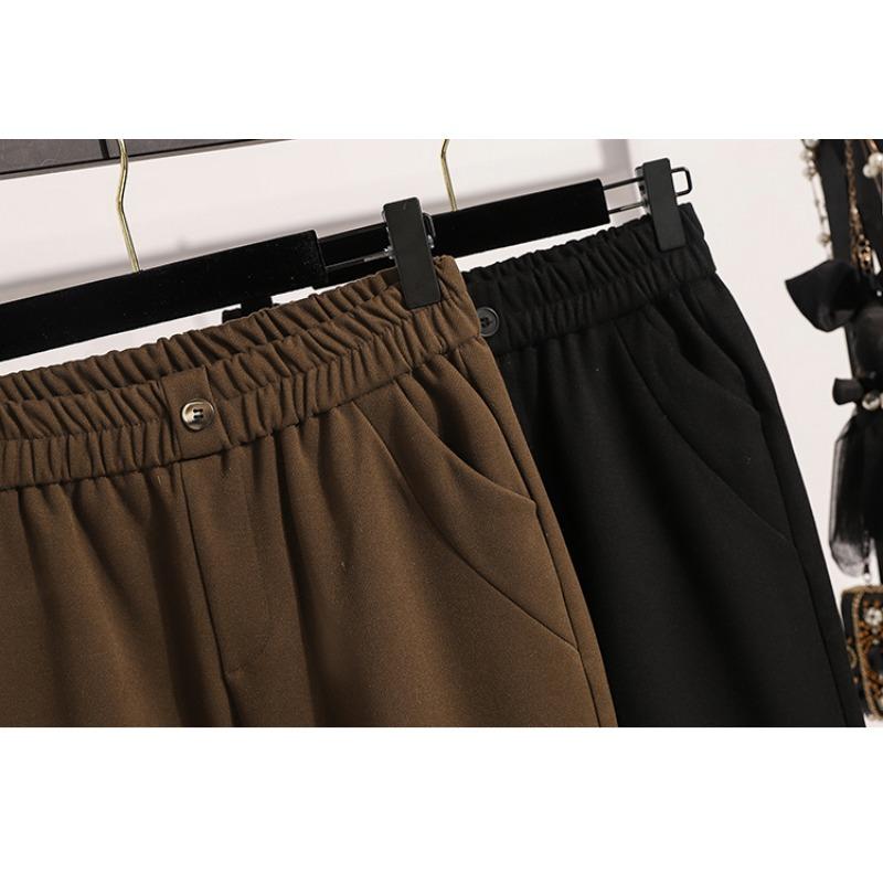 DIMANAF 2025 Autumn Plus Size Women Cothing Long Pants Harem Oversize Trousers Elastic Waist Vintage Casual Loose