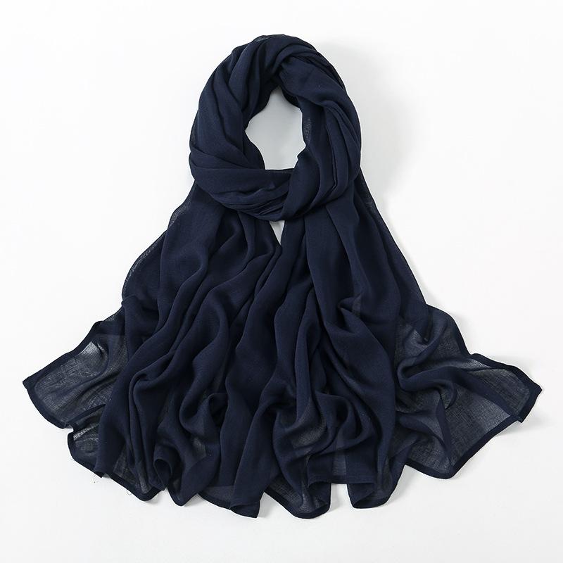 Autumn new solid color hot-selling Malay Indonesian cotton headscarf, monochrome wide-brimmed thin Modal breathable scarf
