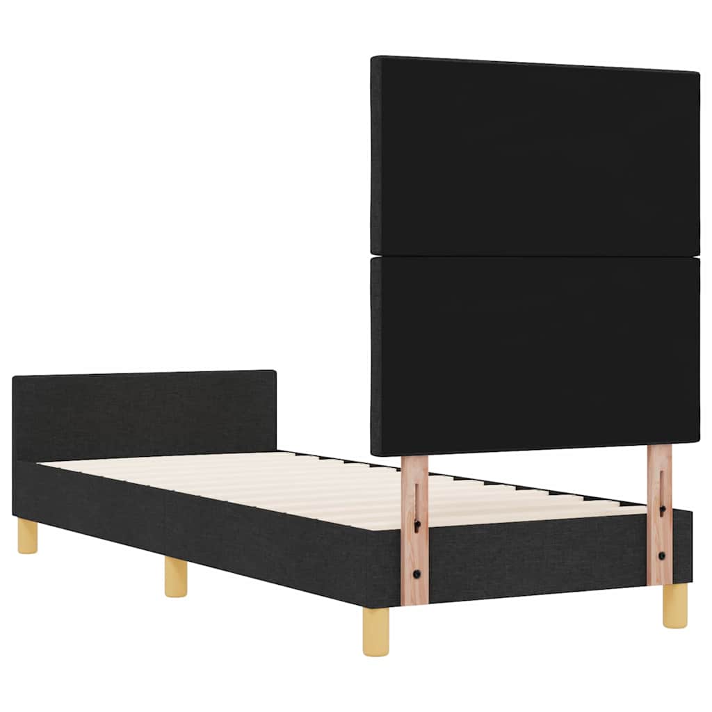 Bed Frame with Headboard Black 80 x 200 cm Fabric