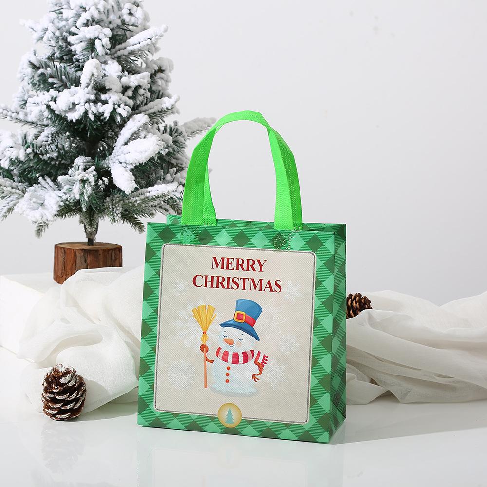12/30pcs Merry Christmas Non Woven Gift Bags, Snowman, Reindeer, Party Supplies, Packing Candy Present, Reusable